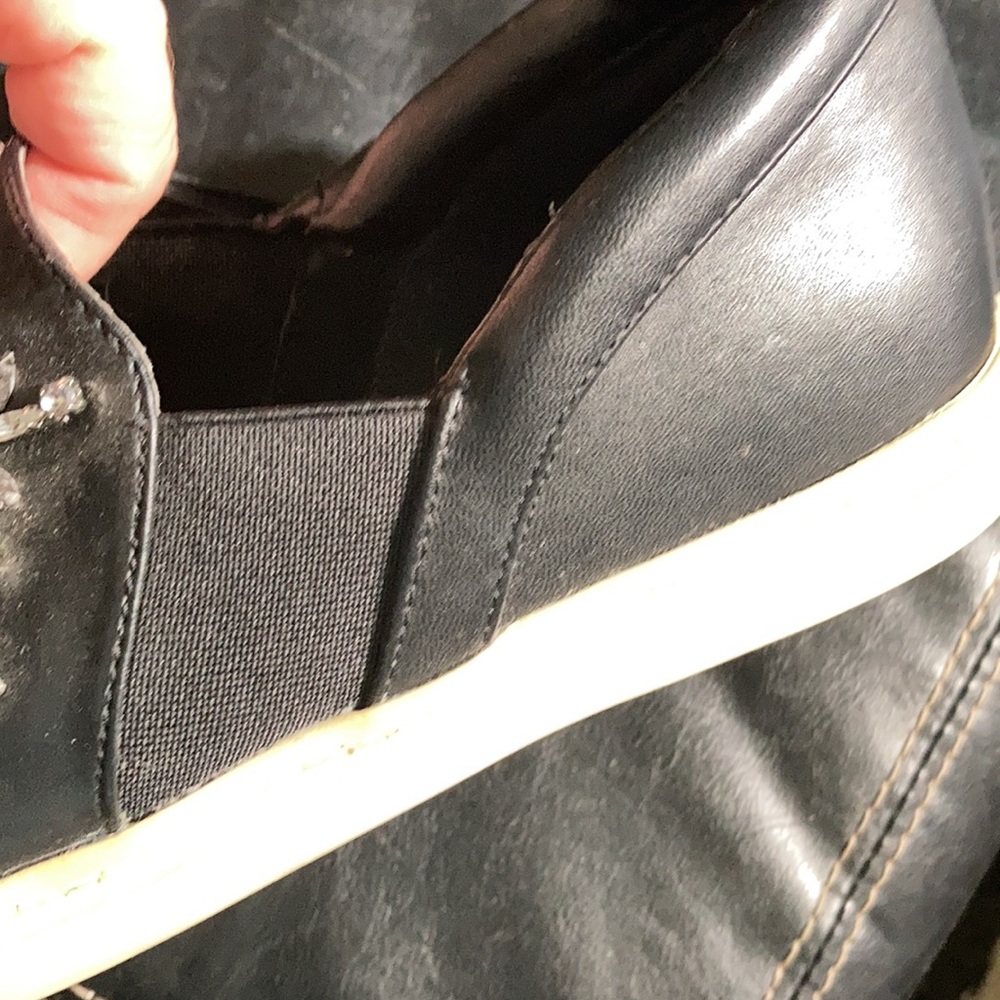 Zara Size 8 Black shoes with clear bead accents - Picture 4 of 5